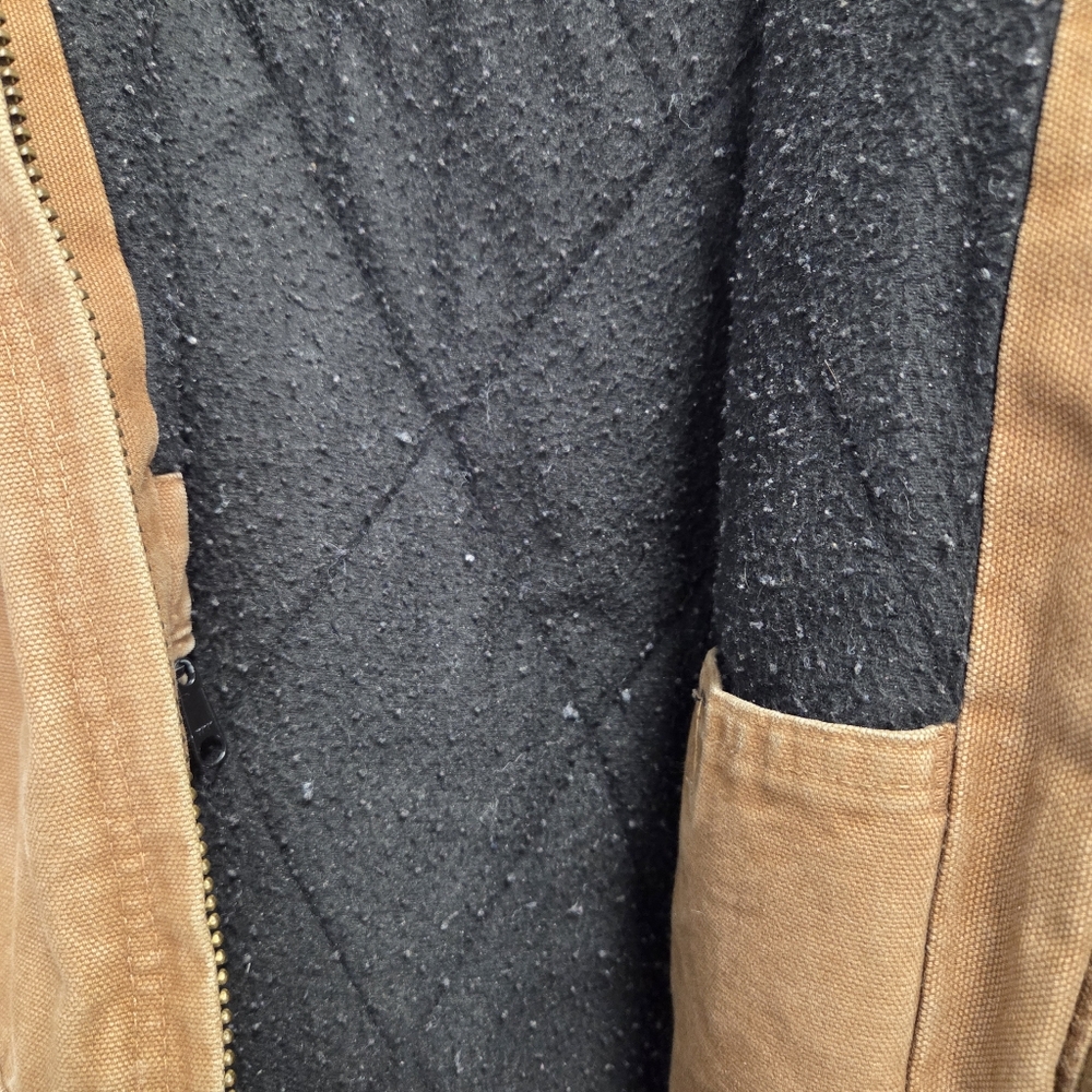 Vintage Carhartt J130 Brown Hooded Duck Brown Canvas Hooded Jacket Size Large - Picture 6 of 9